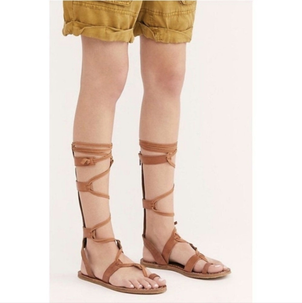 Free People Tan Gladiator Sandals